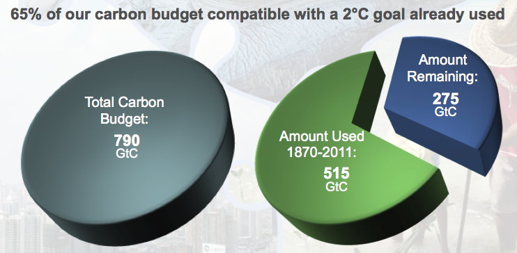 Carbon budget pie chart