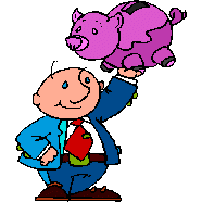 Man holding piggy bank